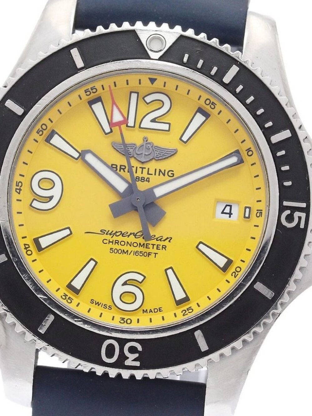 BREITLING Super Ocean 42 A17366 Date yellow Dial Automatic Men's Watch_